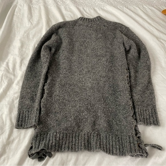 Lovers + Friends XS RUN BIG grey Lace Up Sweater Dress Revolve wool blend - Picture 7 of 7